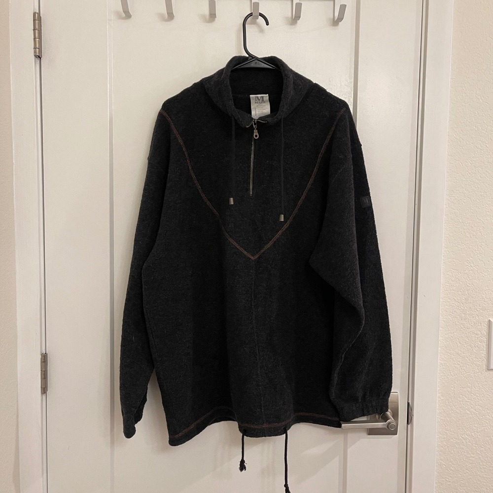 Marz German Wool Quarter Zip Charcol Jacket Euro Fall Athletic Minimalist